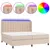 Produktbild 2 för Ramsäng med bäddmadrass & LED cappuccino 200x200 cm konstläder