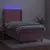 Produktbild 3 för Ramsäng med madrass rosa & LED 90x190 cm sammet