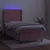 Produktbild 3 för Ramsäng med madrass rosa & LED 100x200 cm sammet