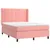 Produktbild 4 för Ramsäng med madrass rosa & LED 140x190 cm sammet