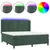Produktbild 2 för Ramsäng med madrass & LED mörkgrön 180x200 cm sammet