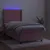 Produktbild 3 för Ramsäng med madrass rosa & LED 90x190 cm sammet