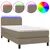 Produktbild 2 för Ramsäng med madrass & LED taupe 80x200 cm tyg