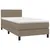 Produktbild 3 för Ramsäng med madrass & LED taupe 80x200 cm tyg