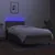 Produktbild 4 för Ramsäng med madrass & LED taupe 80x200 cm tyg