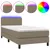 Produktbild 2 för Ramsäng med madrass & LED taupe 100x200 cm tyg