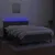 Produktbild 4 för Ramsäng med madrass & LED mörkgrå 140x190 cm tyg