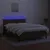 Produktbild 4 för Ramsäng med madrass & LED mörkbrun 140x190 cm tyg