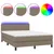 Produktbild 2 för Ramsäng med madrass & LED taupe 140x190 cm tyg