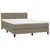 Produktbild 3 för Ramsäng med madrass & LED taupe 140x190 cm tyg