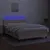 Produktbild 4 för Ramsäng med madrass & LED gräddvit 140x190 cm tyg
