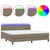Produktbild 2 för Ramsäng med madrass & LED taupe 200x200 cm tyg