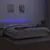 Produktbild 4 för Ramsäng med madrass & LED gräddvit 200x200 cm tyg
