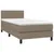 Produktbild 3 för Ramsäng med madrass & LED taupe 80x200 cm tyg
