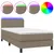 Produktbild 2 för Ramsäng med madrass & LED taupe 90x190 cm tyg
