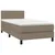 Produktbild 3 för Ramsäng med madrass & LED taupe 90x190 cm tyg