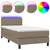Produktbild 2 för Ramsäng med madrass & LED taupe 100x200 cm tyg