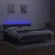 Produktbild 4 för Ramsäng med madrass & LED mörkgrå 180x200 cm tyg
