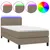 Produktbild 2 för Ramsäng med madrass & LED taupe 80x200 cm tyg