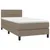 Produktbild 3 för Ramsäng med madrass & LED taupe 80x200 cm tyg