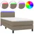 Produktbild 2 för Ramsäng med madrass & LED taupe 100x200 cm tyg