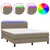 Produktbild 2 för Ramsäng med madrass & LED taupe 140x190 cm tyg
