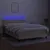Produktbild 4 för Ramsäng med madrass & LED gräddvit 140x190 cm tyg