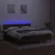 Produktbild 4 för Ramsäng med madrass & LED mörkbrun 180x200 cm tyg