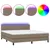 Produktbild 2 för Ramsäng med madrass & LED taupe 180x200 cm tyg