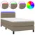 Produktbild 2 för Ramsäng med madrass & LED taupe 80x200 cm tyg