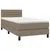 Produktbild 3 för Ramsäng med madrass & LED taupe 90x190 cm tyg