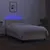 Produktbild 4 för Ramsäng med madrass & LED gräddvit 90x190 cm tyg