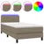 Produktbild 2 för Ramsäng med madrass & LED taupe 90x200 cm tyg