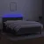 Produktbild 4 för Ramsäng med madrass & LED mörkgrå 140x190 cm tyg
