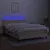 Produktbild 4 för Ramsäng med madrass & LED gräddvit 140x190 cm tyg