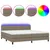 Produktbild 2 för Ramsäng med madrass & LED taupe 200x200 cm tyg
