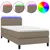 Produktbild 2 för Ramsäng med madrass & LED taupe 90x190 cm tyg