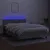 Produktbild 4 för Ramsäng med madrass & LED ljusgrå 140x190 cm tyg