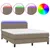 Produktbild 2 för Ramsäng med madrass & LED taupe 140x190 cm tyg