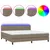 Produktbild 2 för Ramsäng med madrass & LED taupe 200x200 cm tyg