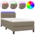 Produktbild 2 för Ramsäng med madrass & LED taupe 80x200 cm tyg