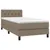 Produktbild 3 för Ramsäng med madrass & LED taupe 80x200 cm tyg