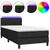 Produktbild 2 för Ramsäng med madrass & LED svart 90x190 cm tyg