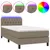 Produktbild 2 för Ramsäng med madrass & LED taupe 90x200 cm tyg