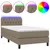 Produktbild 2 för Ramsäng med madrass & LED taupe 100x200 cm tyg