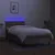 Produktbild 4 för Ramsäng med madrass & LED taupe 100x200 cm tyg