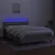Produktbild 4 för Ramsäng med madrass & LED ljusgrå 140x190 cm tyg