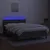 Produktbild 4 för Ramsäng med madrass & LED mörkgrå 140x190 cm tyg