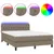 Produktbild 2 för Ramsäng med madrass & LED taupe 140x190 cm tyg