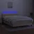 Produktbild 4 för Ramsäng med madrass & LED gräddvit 140x190 cm tyg